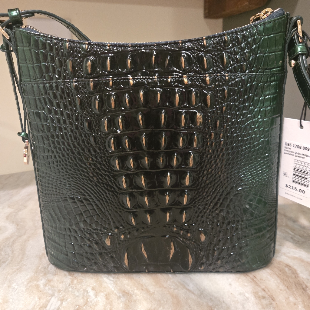 Elegant Green Crocodile-Embossed Women's Bag